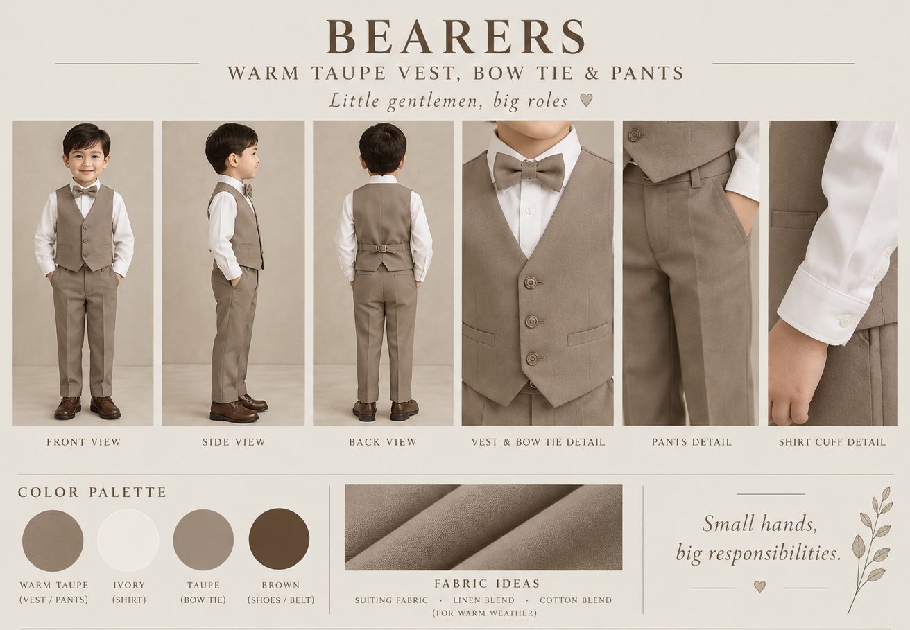 Flower girls and bearers wedding attire